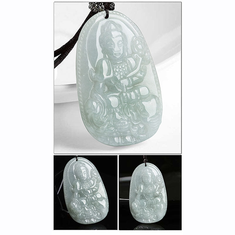 Kette Jade Tierkreis-Buddha Wohlstand Guanyin Anhänger