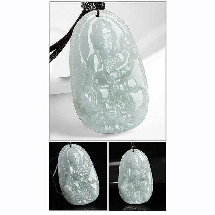 Kette Jade Tierkreis-Buddha Wohlstand Guanyin Anhänger