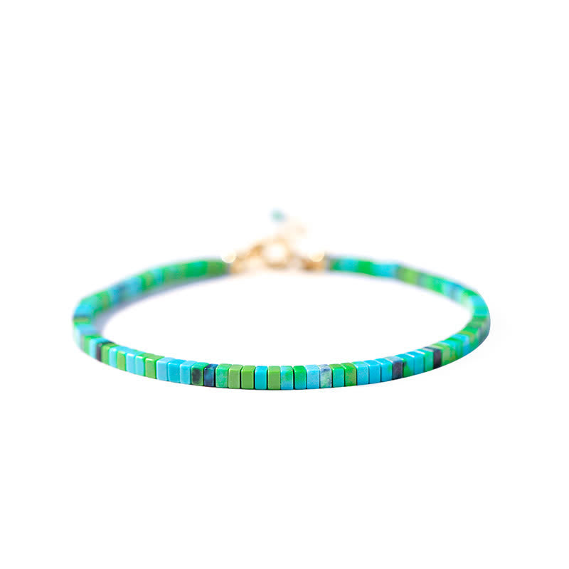 Armband Türkis Grün Stärke bunte Perlen elastisch Naturstein