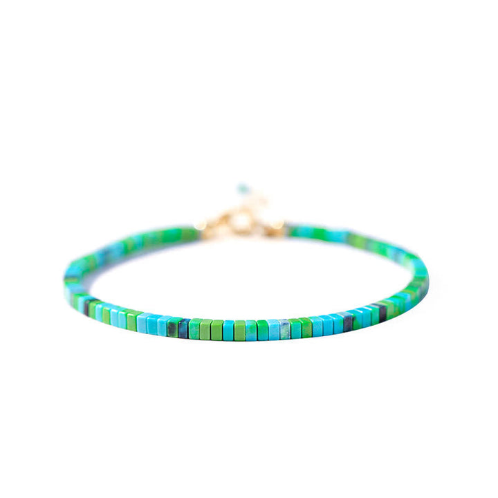 Armband Türkis Grün Stärke bunte Perlen elastisch Naturstein