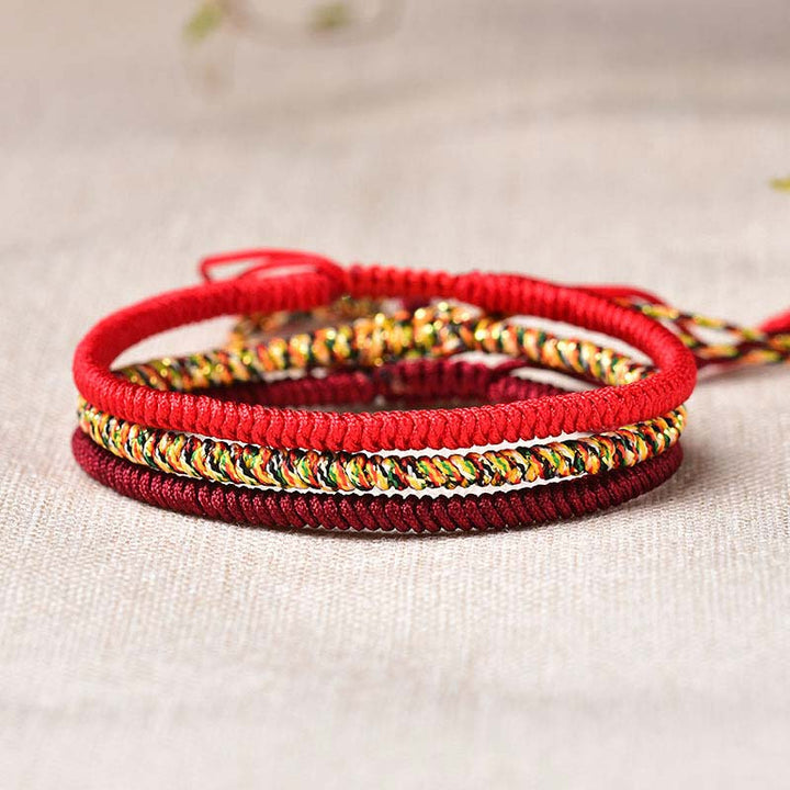 Armband Tibetisches Glücksband 3er Set Rot