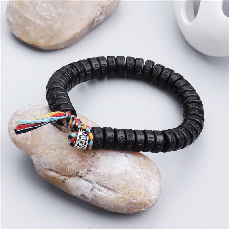 Armband Kokosnuss Perlen "Om Mani Padme Hum" Mantra