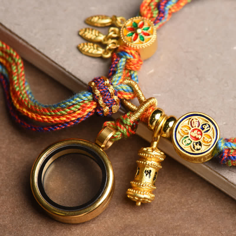 Armband Om Mani Padme Hum - Reinkarnation & Glücksknoten