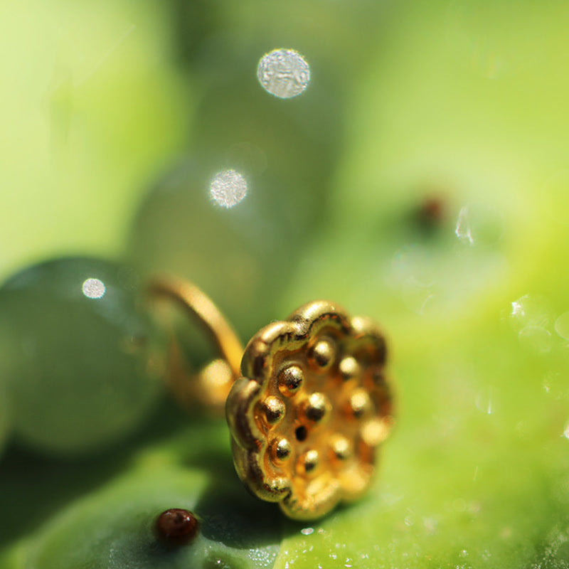 Jade Lotus Armband mit Wassertropfen Naturstein grünes Blatt