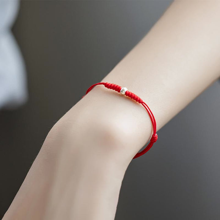 Armband 925 Sterling Silber Glücksperle Schutz Rotes Band