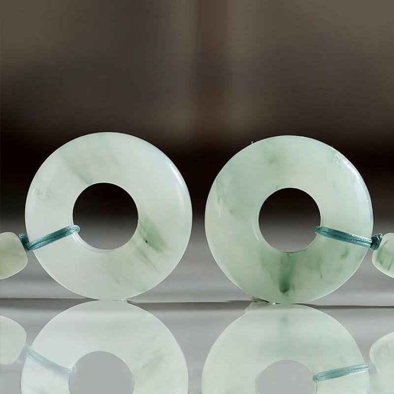 Jade Anhänger Kette Donut Verschluss Stein