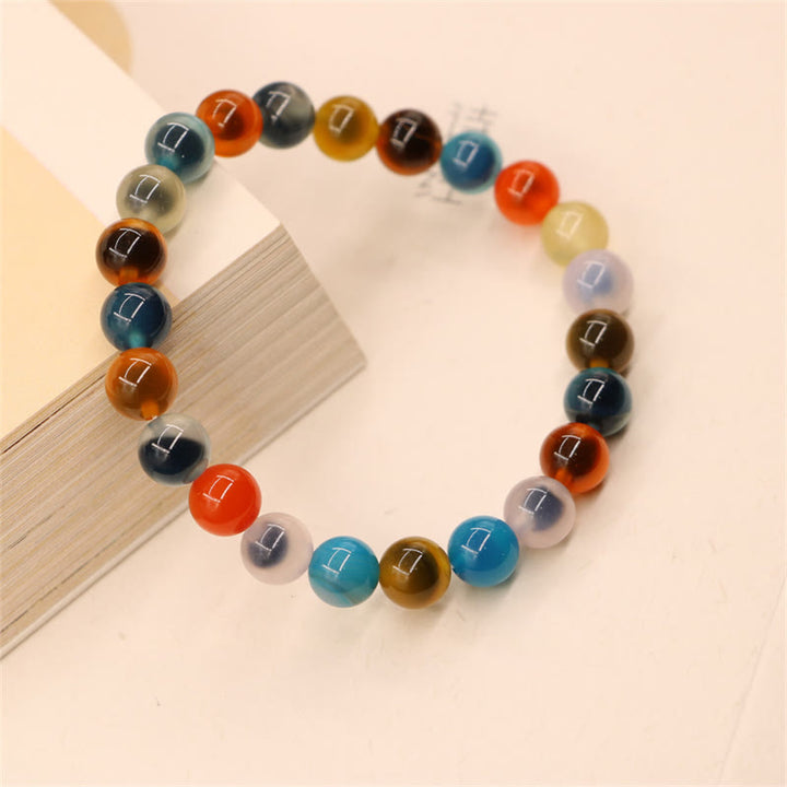 Armband Achat – Heilung & Stärke bunte Naturstein Perlen elastisch
