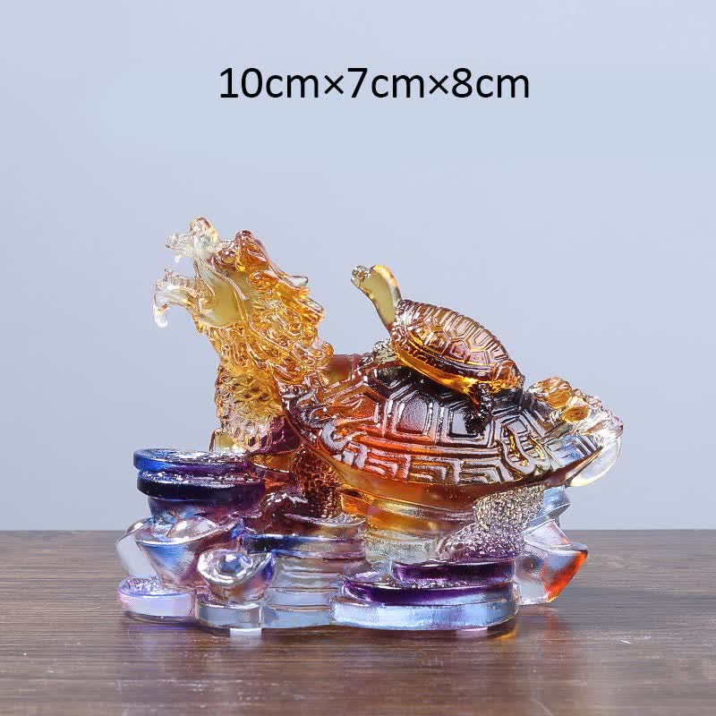 Figur Drachenschildkröte Münzen Reichtum Liuli Bunt / Mittel