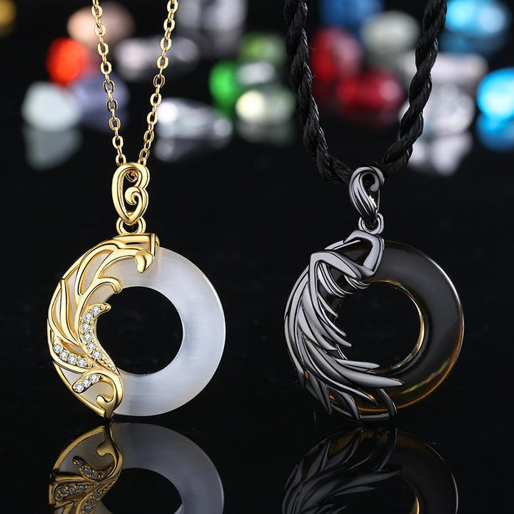 Kette Obsidian Chalcedon Lotus – Bild 4 – Obsidian Chalcedon Kette mit Lotus Anhänger elegantes Schmuckdesign