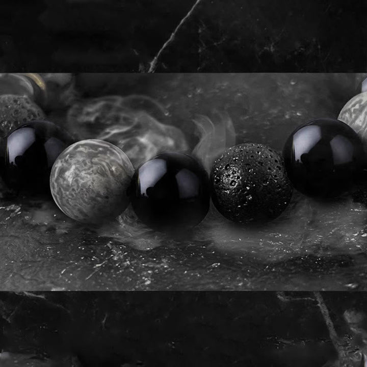 Armband Obsidian Lava – Yin Yang Kraft