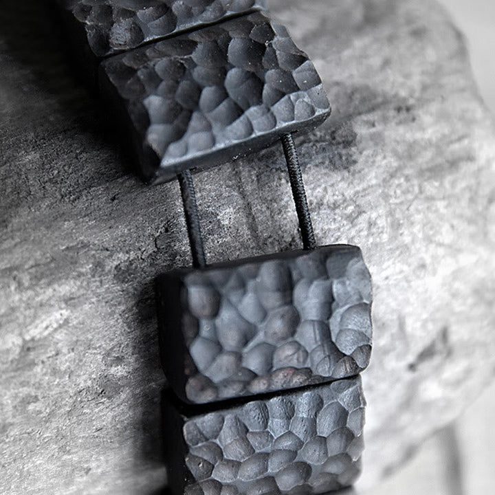 Armband Ebenholz Paar Frieden schwarze Naturstein elastisch getragen