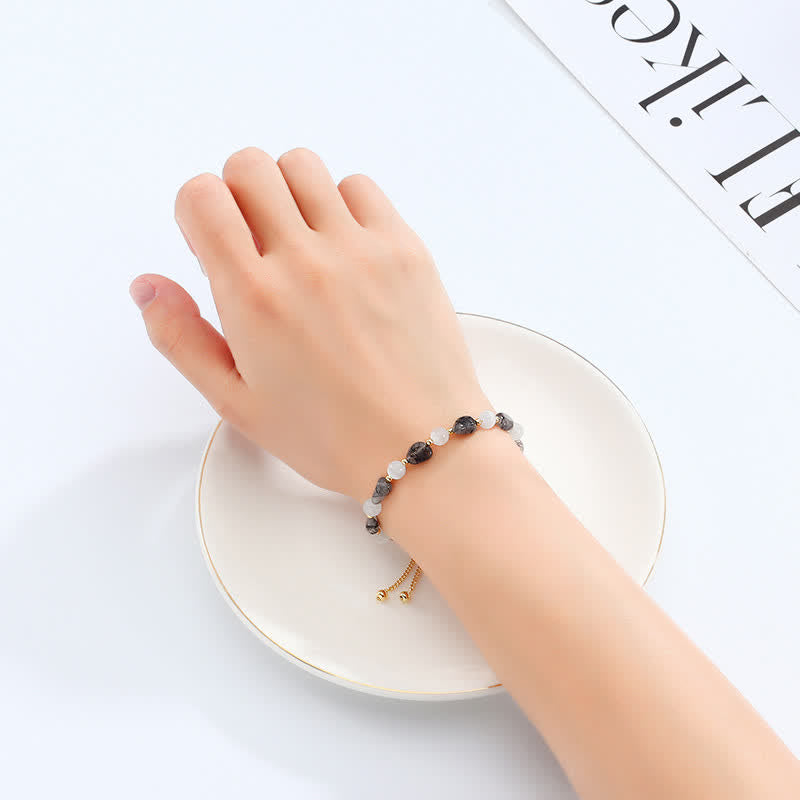 Armband Amethyst Kristall – Harmonie Naturstein elastisch getragen