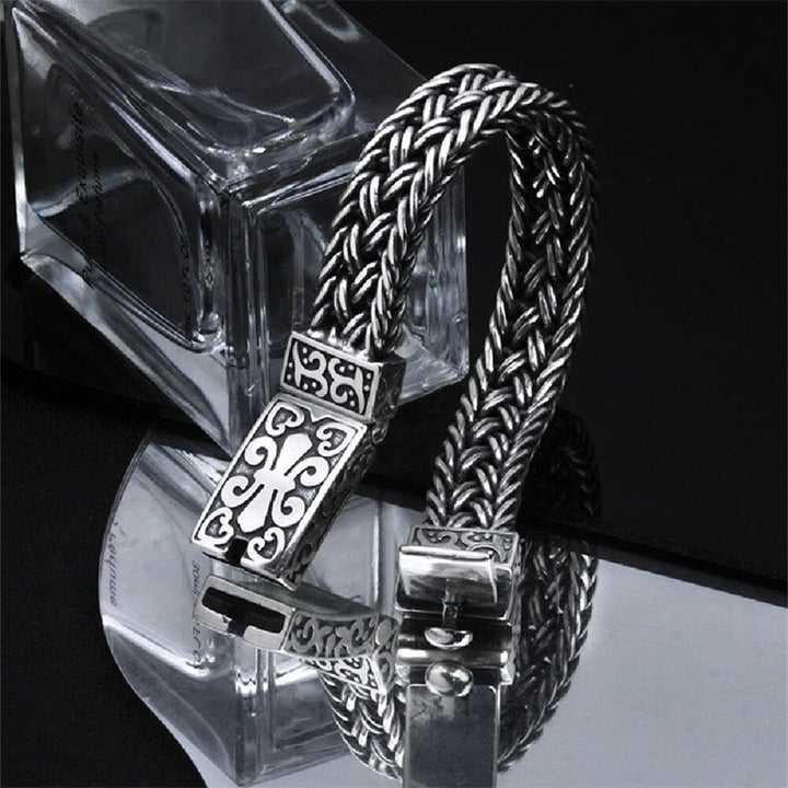 Geflochtenes Silber Armband – Heilung Harmonie elegantes Design