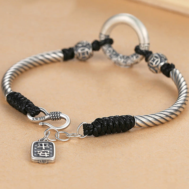 Armband 925 Silber Kupfer Fu-Zeichen – Frieden & Glück