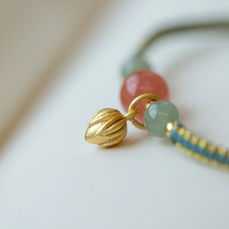 Armband Roter Achat Jade Lotus - Selbstvertrauen & Ruhe