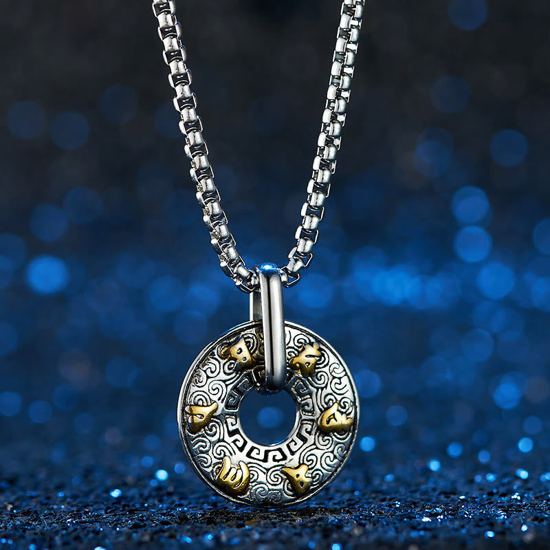 Kette Anhänger Tibetischer Achat Kreativität Silber Gold Ornament