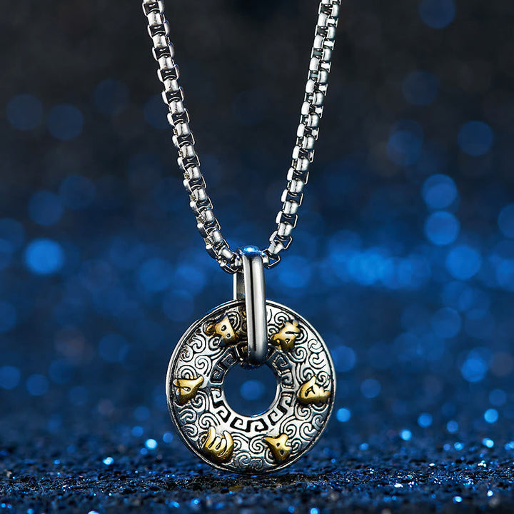 Kette Anhänger Tibetischer Achat Kreativität Silber Gold Ornament