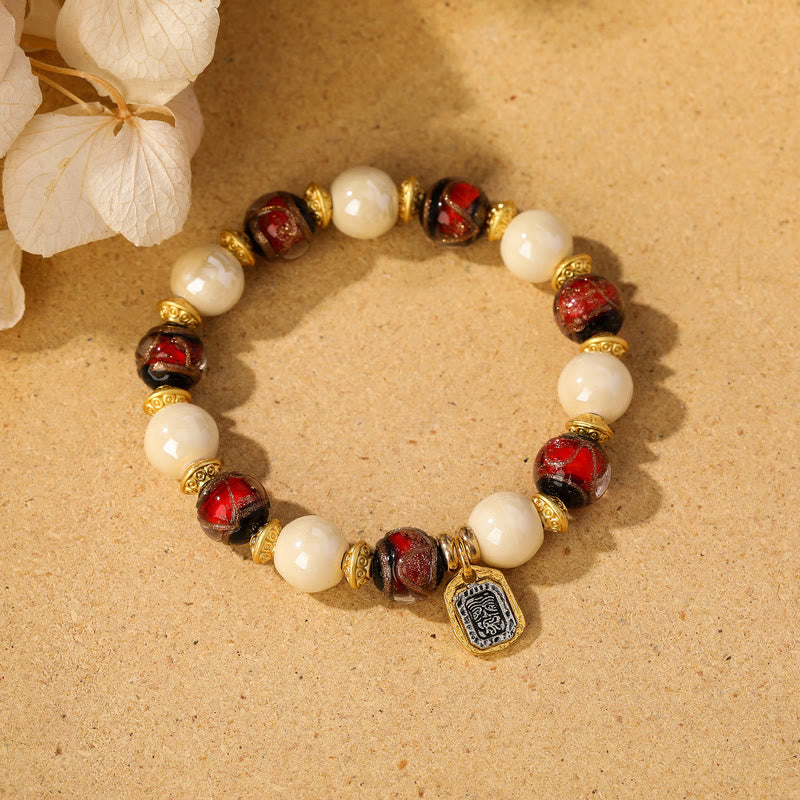 Armband – Schutz & Wohlstand & Balance mit Perlen und roten Steinen