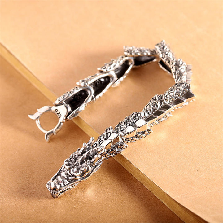 Armband 925 Silber Drachen Glück Erfolg elegant getragen Handgelenk