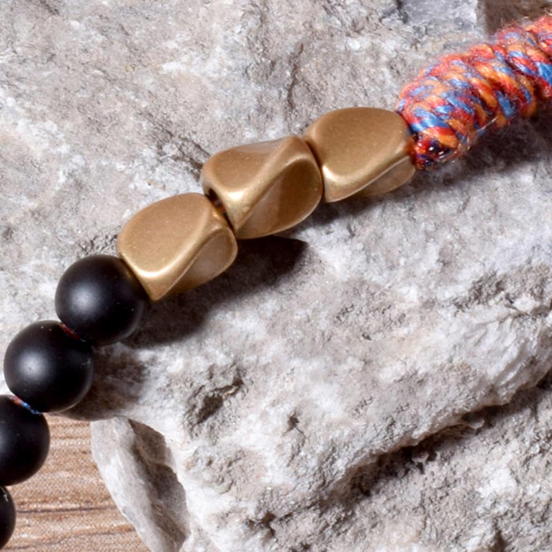 Armband Schwarzer Onyx Tibetisch Handgemacht