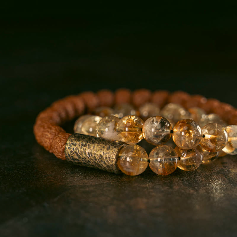 Armband Citrin Kristall – Wohlstand braun elastisch Naturstein glänzend