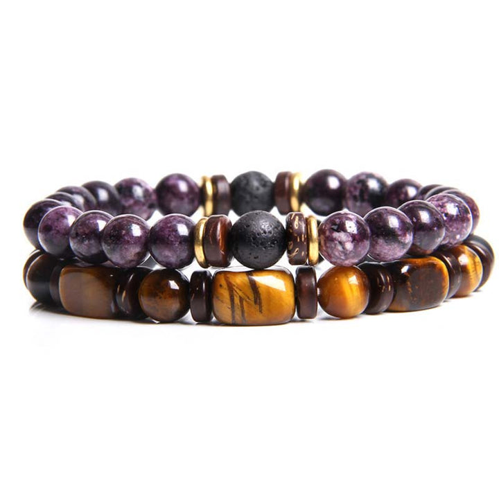 Armband 2er Set Tigerauge Kaiserstein Heilstein