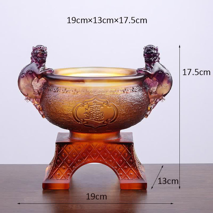 Figur Pixiu Schatzschale Wohlstand Liuli Lila