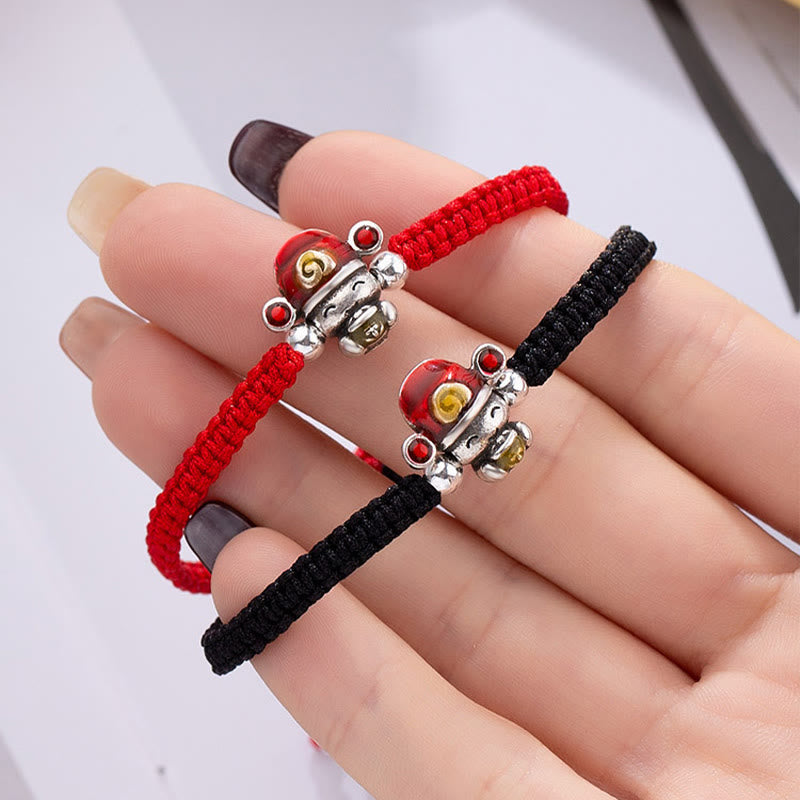 Armband Wealth Thread Glück Wohlstand rot schwarz Pixiu Charm elastisch
