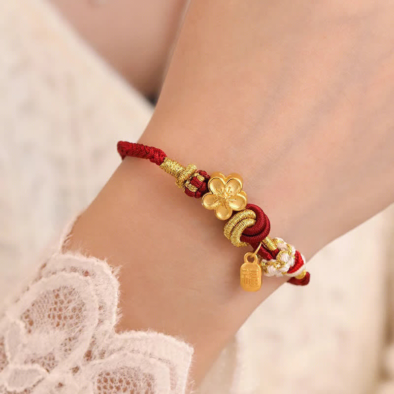 Armband Pfirsichblüte Glücks-Charm – Freude & Glück