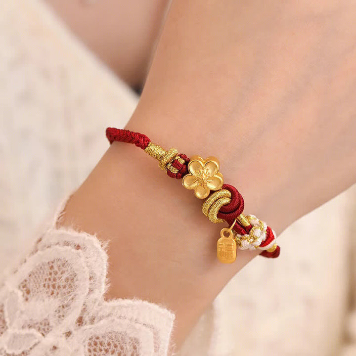 Armband Pfirsichblüte Glücks-Charm – Freude & Glück