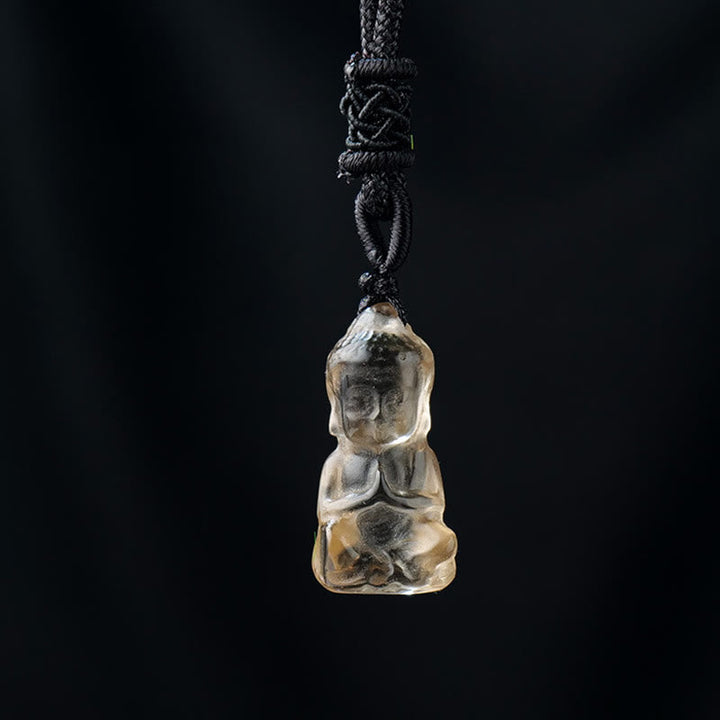 Anhänger Kette Amethyst Buddha Harmonie Kristall