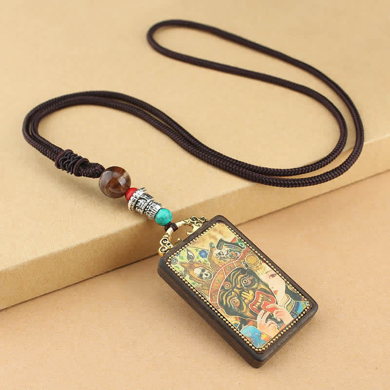 Kette Ebenholz Wohlstandsgott Frieden Thangka Anhänger