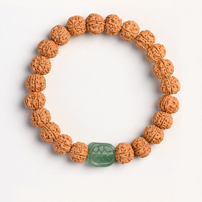 Armband Bodhi – Wohlstand mit grünem Stein Naturperlen elastisch.