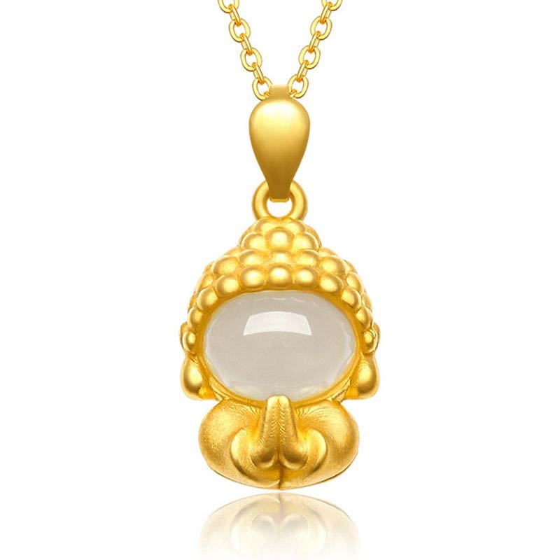 Anhänger Kette Jadeit Buddha Erfolg gold