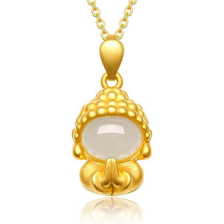 Anhänger Kette Jadeit Buddha Erfolg gold