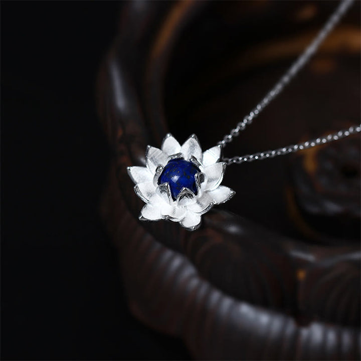 Lotus Anhänger Lazurit Silber Harmonie