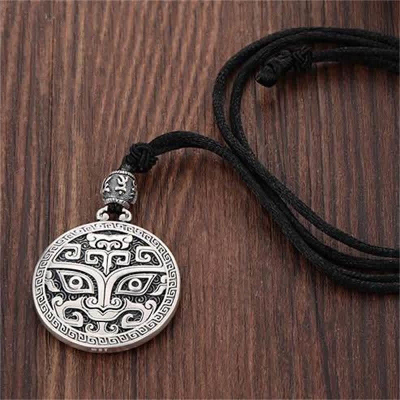 Anhänger Kette Taotie Silber Amulett Glück