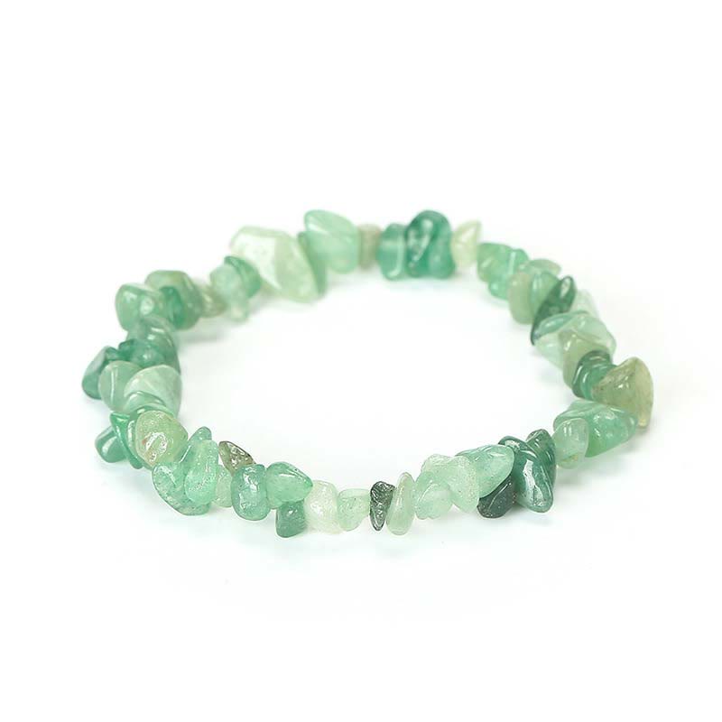 Grünes Kristall Armband Wärme Naturstein elastisch getragen Handgelenk.