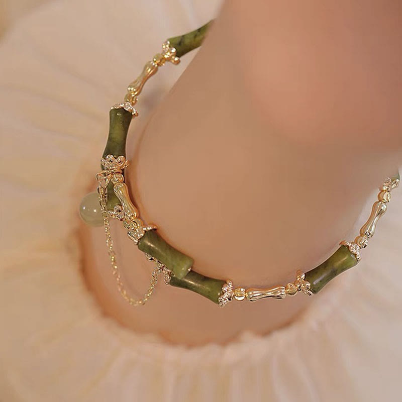 Armband Bambus Jade Muster - Glück Harmonie