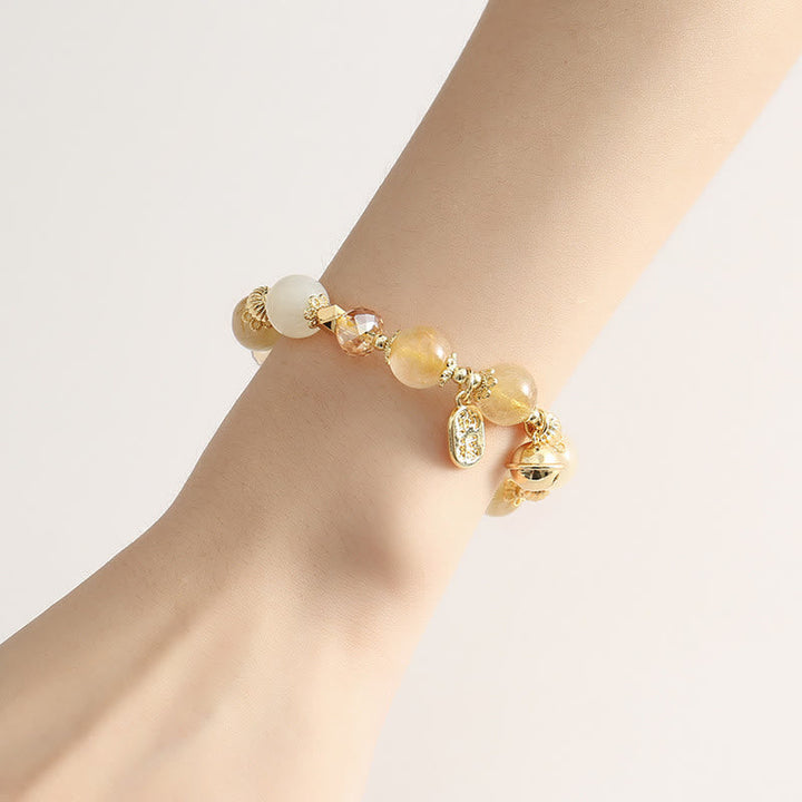 Armband – Glück & Wohlstand & Segen mit Citrin und Perlen elegant.