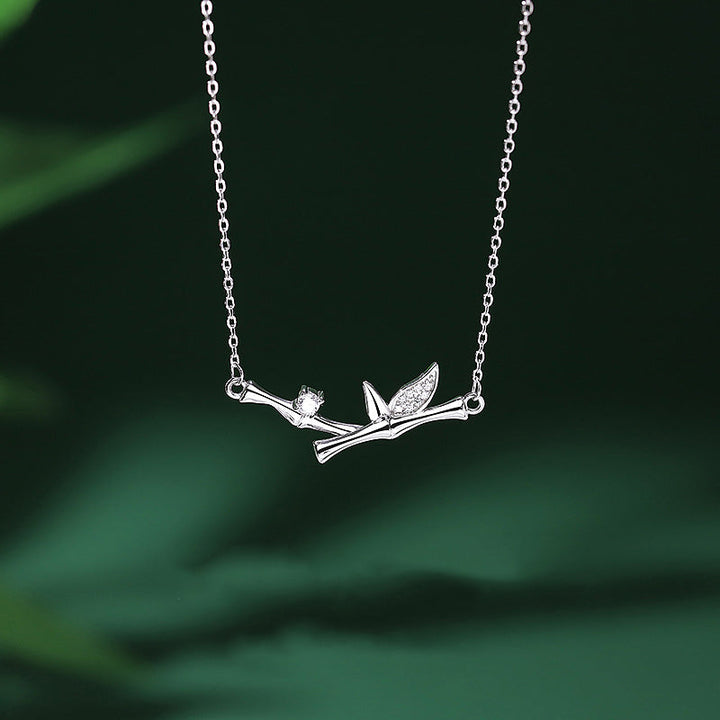 Kette Silber Zweig Blätter Harmonie