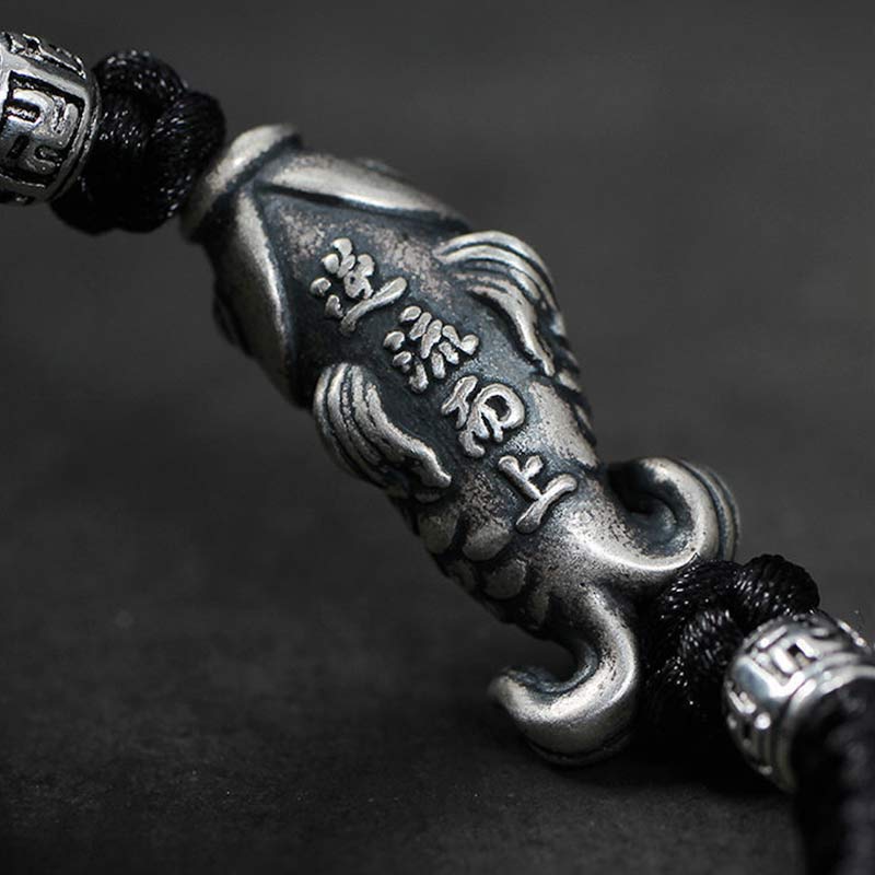 Armband Silber Koi Fisch Glück elegantes Schmuckstück schwarze Perlen