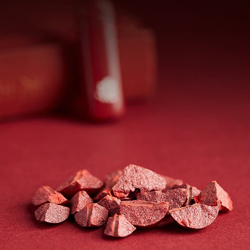 Anhänger Zinnober Geburts-Buddha Schutz Glück rote Kristalle Naturstein