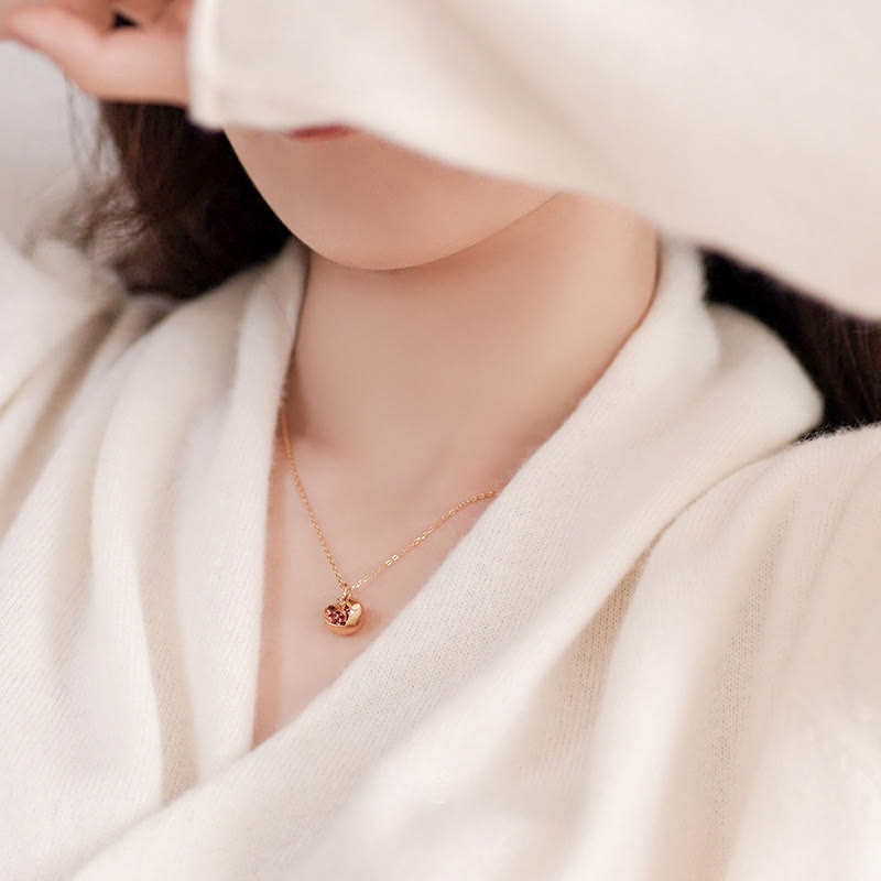 Kette Granat Edelstein Sterlingsilber gold Anhänger