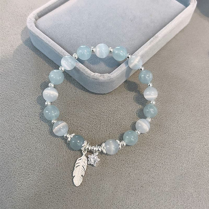 Armband 925 Silber Aquamarin Stern Heilung elegant präsentiert.