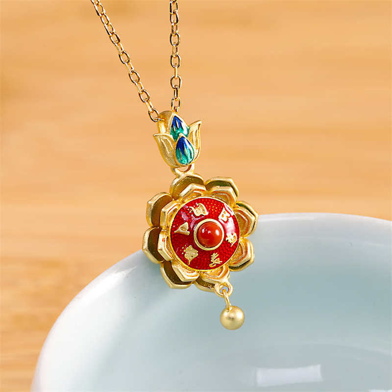 Kette Lotus Roter Achat Erleuchtung
