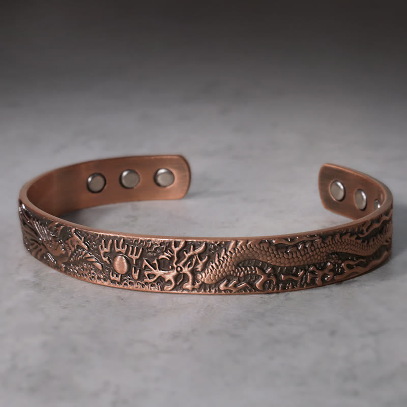 Kupfer Magnetisch Armband mit graviertem Segen Muster elegant.
