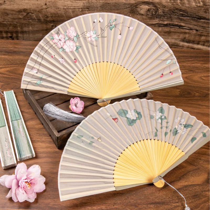 Deko Fächer Jasmin Lotus Bambus Geschenk