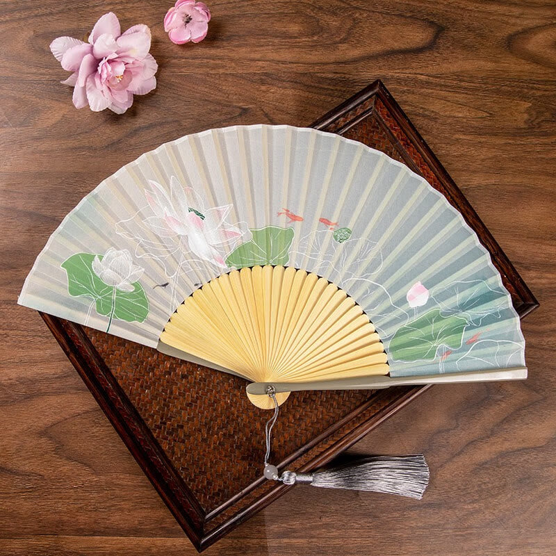 Deko Fächer Jasmin Lotus Bambus Sommer