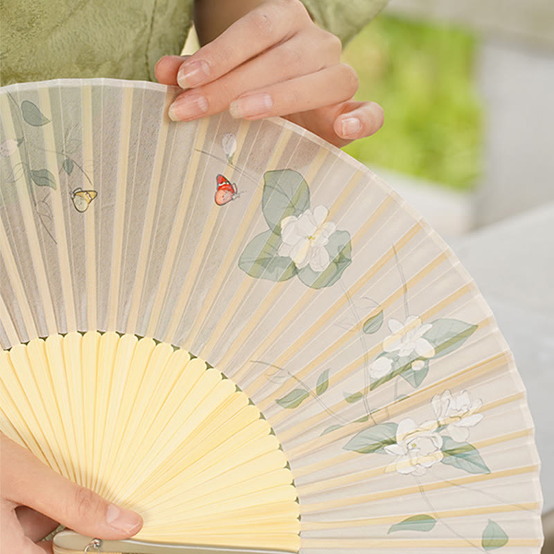 Deko Fächer Jasmin Bambus Faltbar Japan